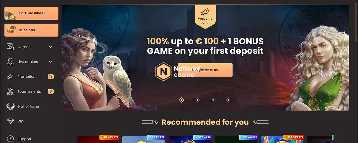National Casino Ponudbe z Bonusom